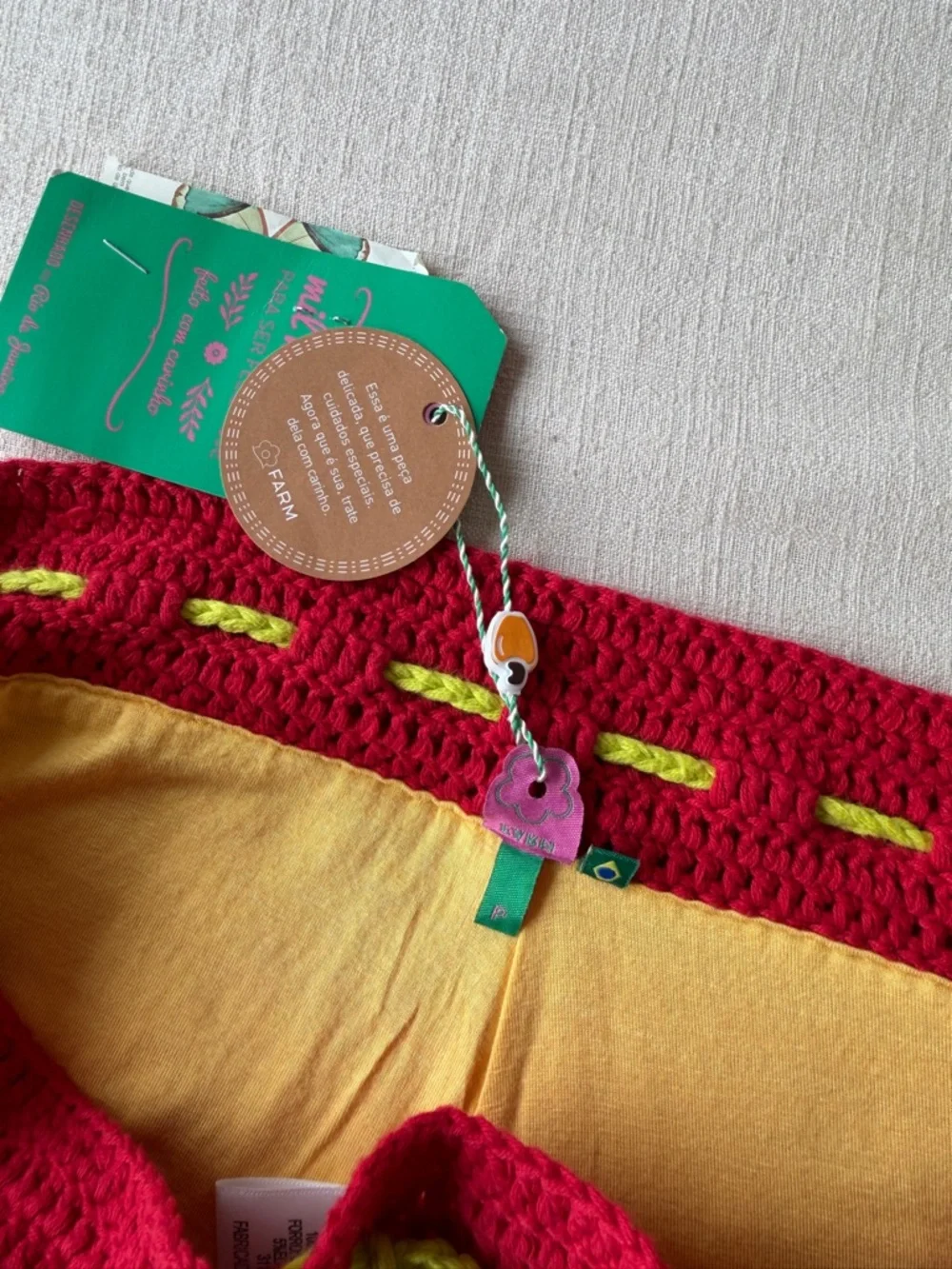 FARM Rio Adorable Crochet Rainbow Shorts 🌈✨ NWT Brazil 🇧🇷 - Picture 4 of 5